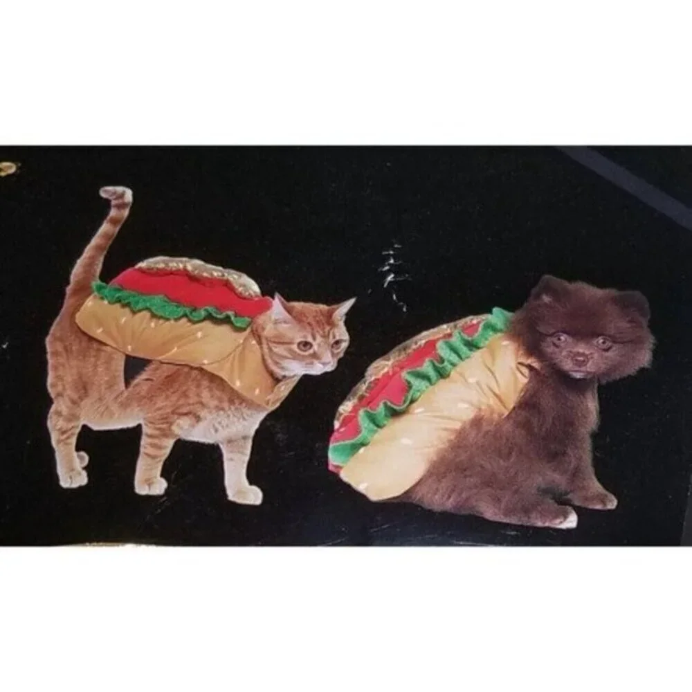 NEW Hot Dog Costume 1-Pc Pet Size XS Cat Dog (5-10 lbs) Halloween Vibrant Life